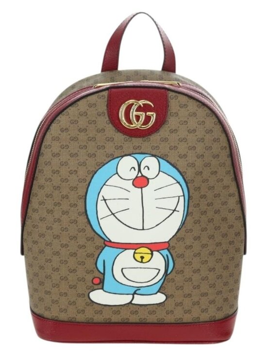 GUCCI Micro GG Supreme Doraemon Backpack PVC Beige Gold 647816 Auth YKZ1360M main image 14